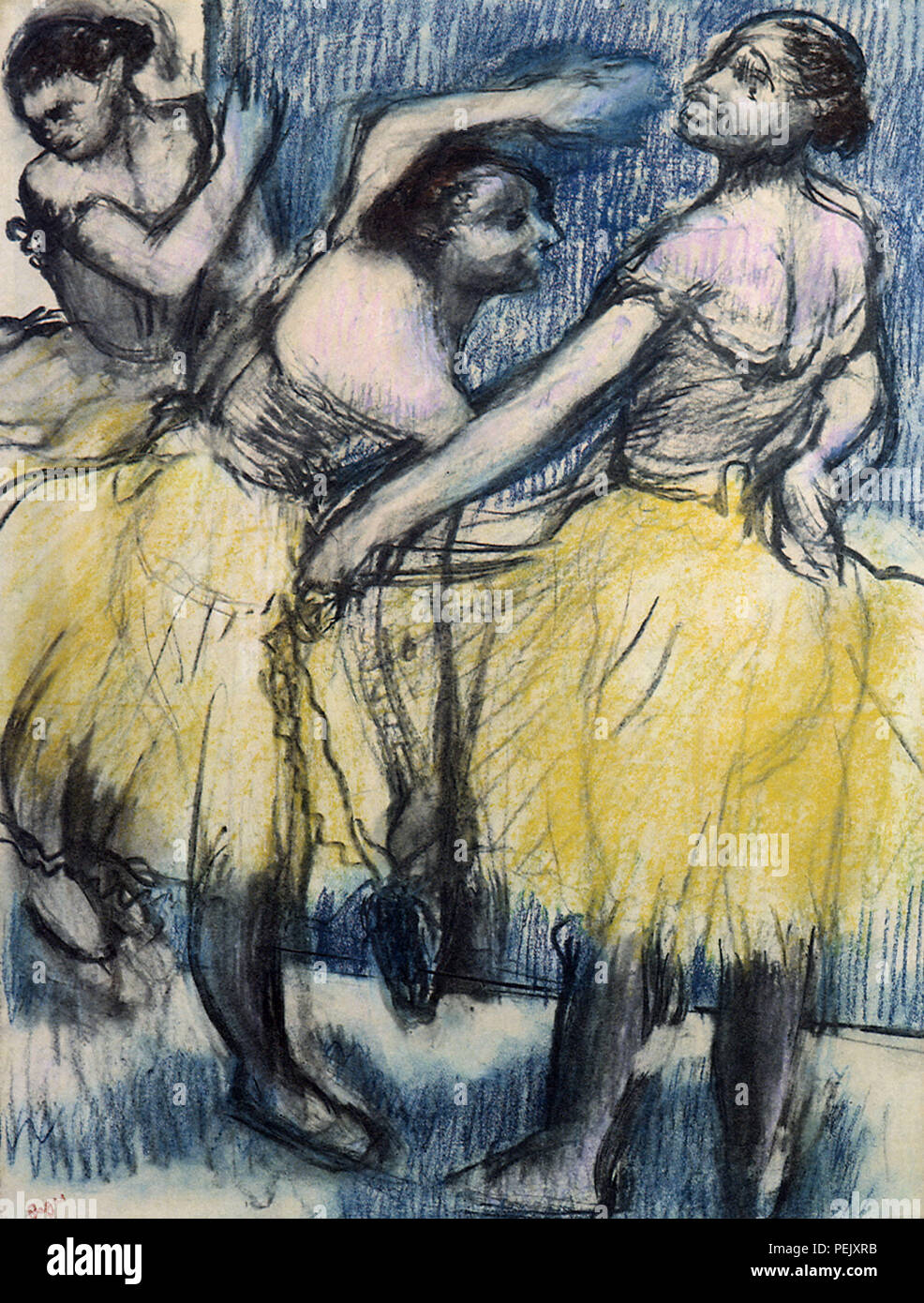 Ballerine in giallo, Degas Edgar Foto Stock