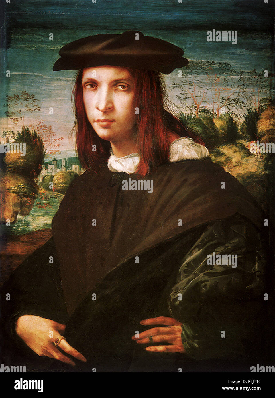 Giovane uomo italiano, Rosso, Giambattista di Jacopo Foto Stock