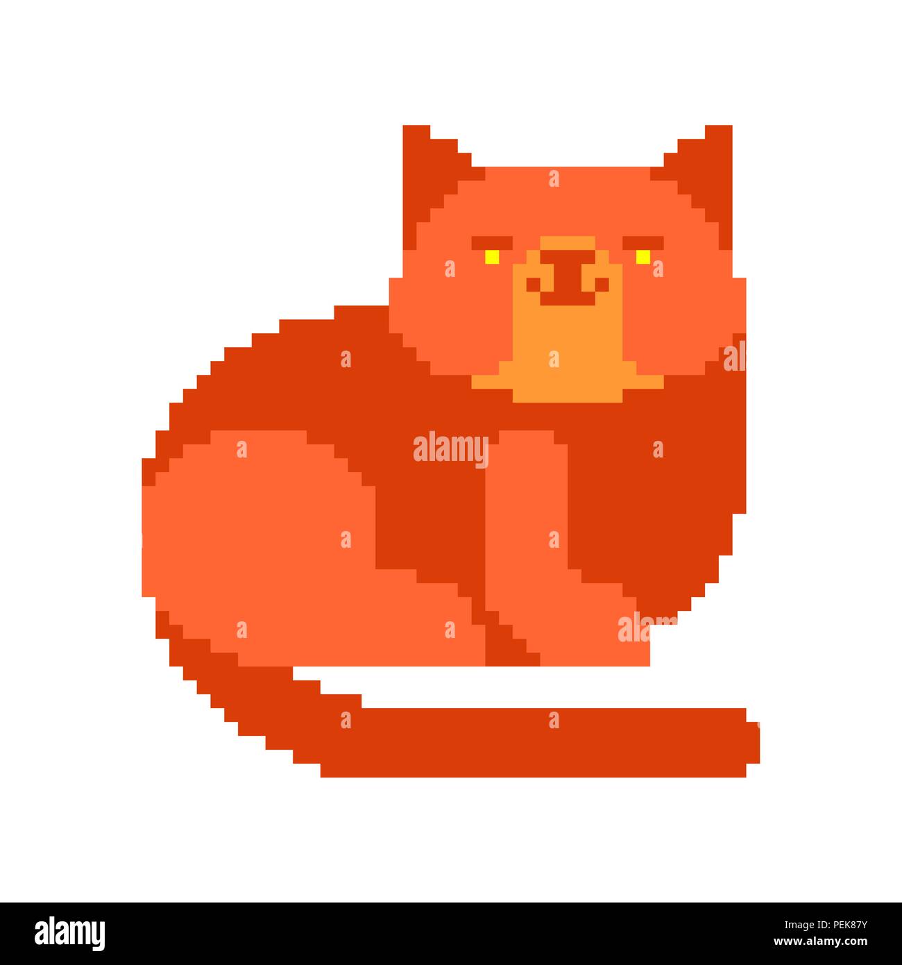 Gatto rosso pixel art. 8 bit digital home pet. Illustrazione Vettoriale Illustrazione Vettoriale