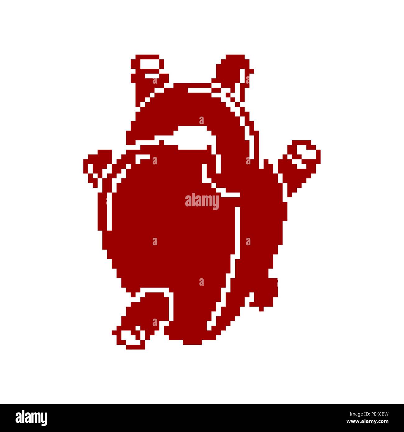 Anatomia cardiaca organ arte pixel a 8 bit. Illustrazione Vettoriale Illustrazione Vettoriale
