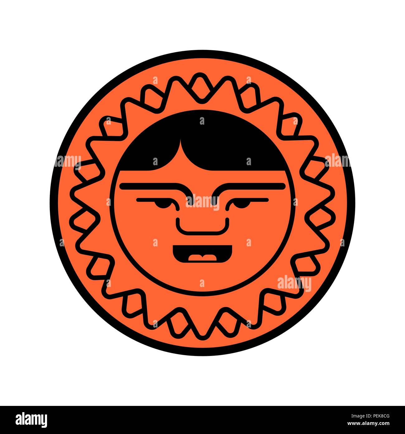 Eschimese face icona. Testa di Inuit segno isolato. artico uomo tradizionale del nord. Chukchi illustrazione vettoriale Illustrazione Vettoriale