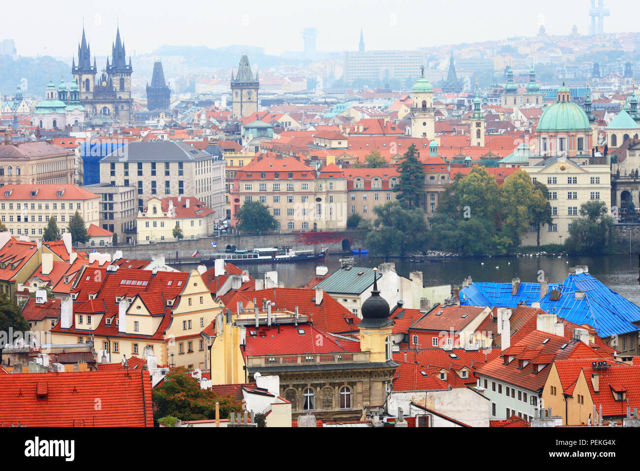 Bella Praga città,vista panoramica,Repubblica Ceca. Foto Stock