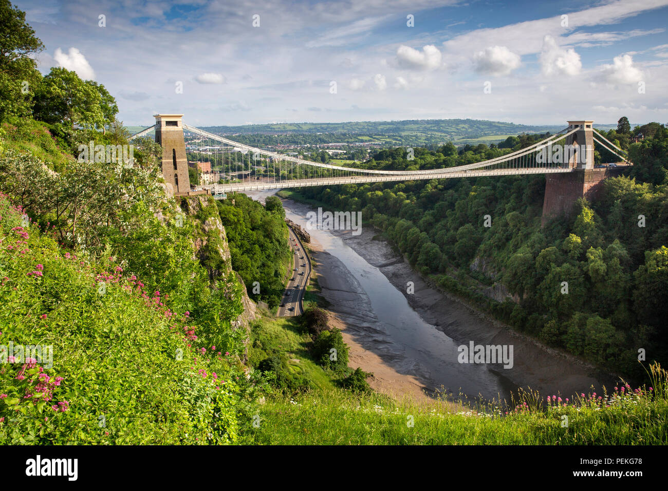 Regno Unito, Inghilterra, Bristol Avon Gorge, Brunels Clifton Suspension Bridge Foto Stock
