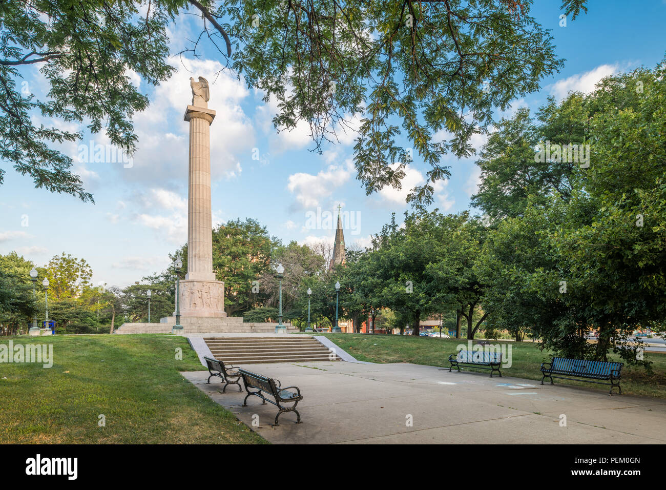 Logan monumento in Piazza Logan Foto Stock