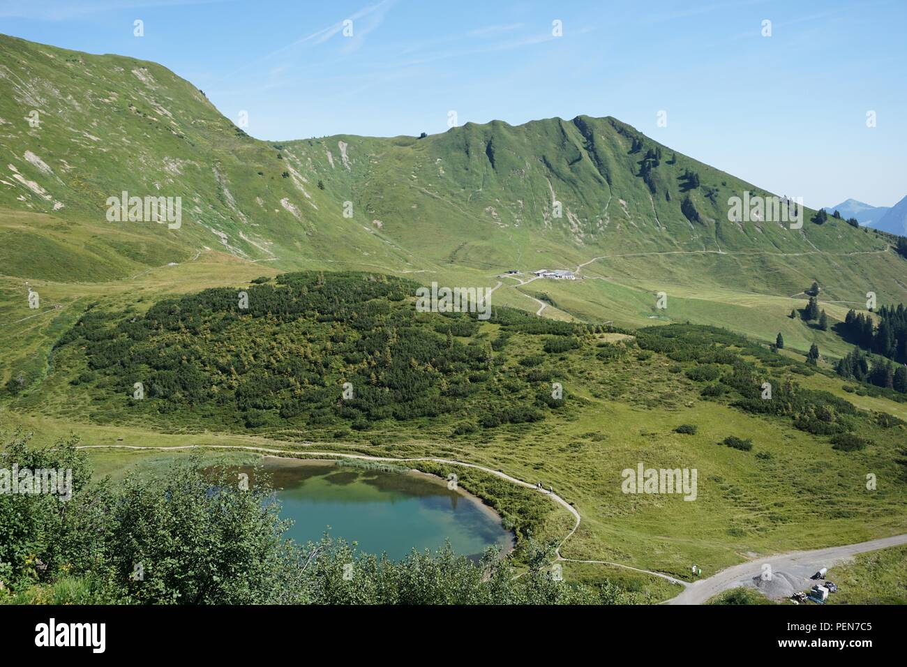 Escursione di un giorno sul Fellhorn montagna delle Alpi Foto Stock