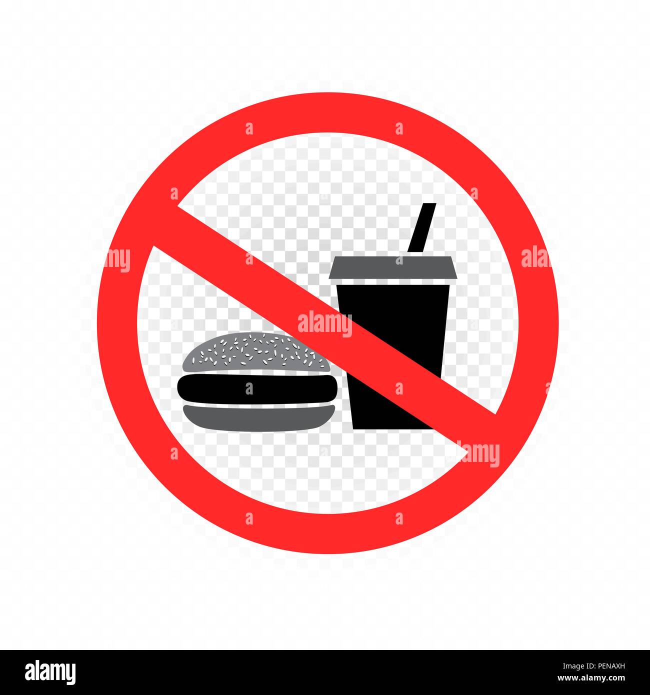 No fast food simbolo segno trasparente icona Illustrazione Vettoriale