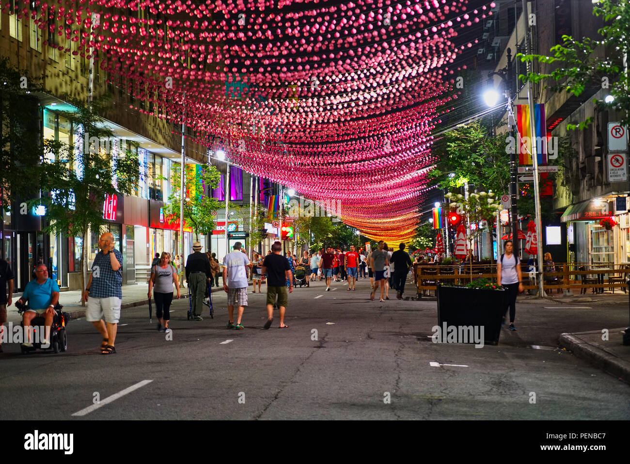 Montreal, Canada, 15 agosto 2018.la gente camminare lungo Montreal del villaggio gay.Credit:Mario Beauregard/Alamy Live News Foto Stock