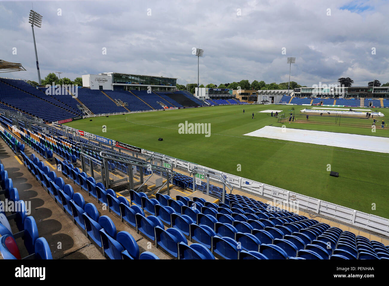 Vista generale del terreno davanti a Glamorgan vs Essex Eagles, NatWest T20 Blast Cricket al SSE SWALEC Stadium il 23 Luglio 2017 Foto Stock