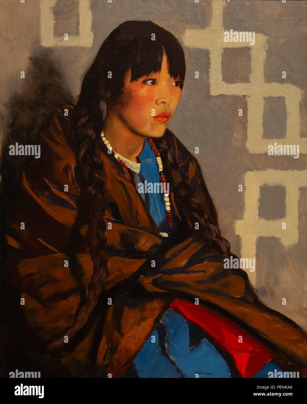 Ragazza indiana, Julianita, Robert Henri, 1917, Indianapolis Museum of Art, Indianapolis, Indiana, Stati Uniti d'America, America del Nord Foto Stock
