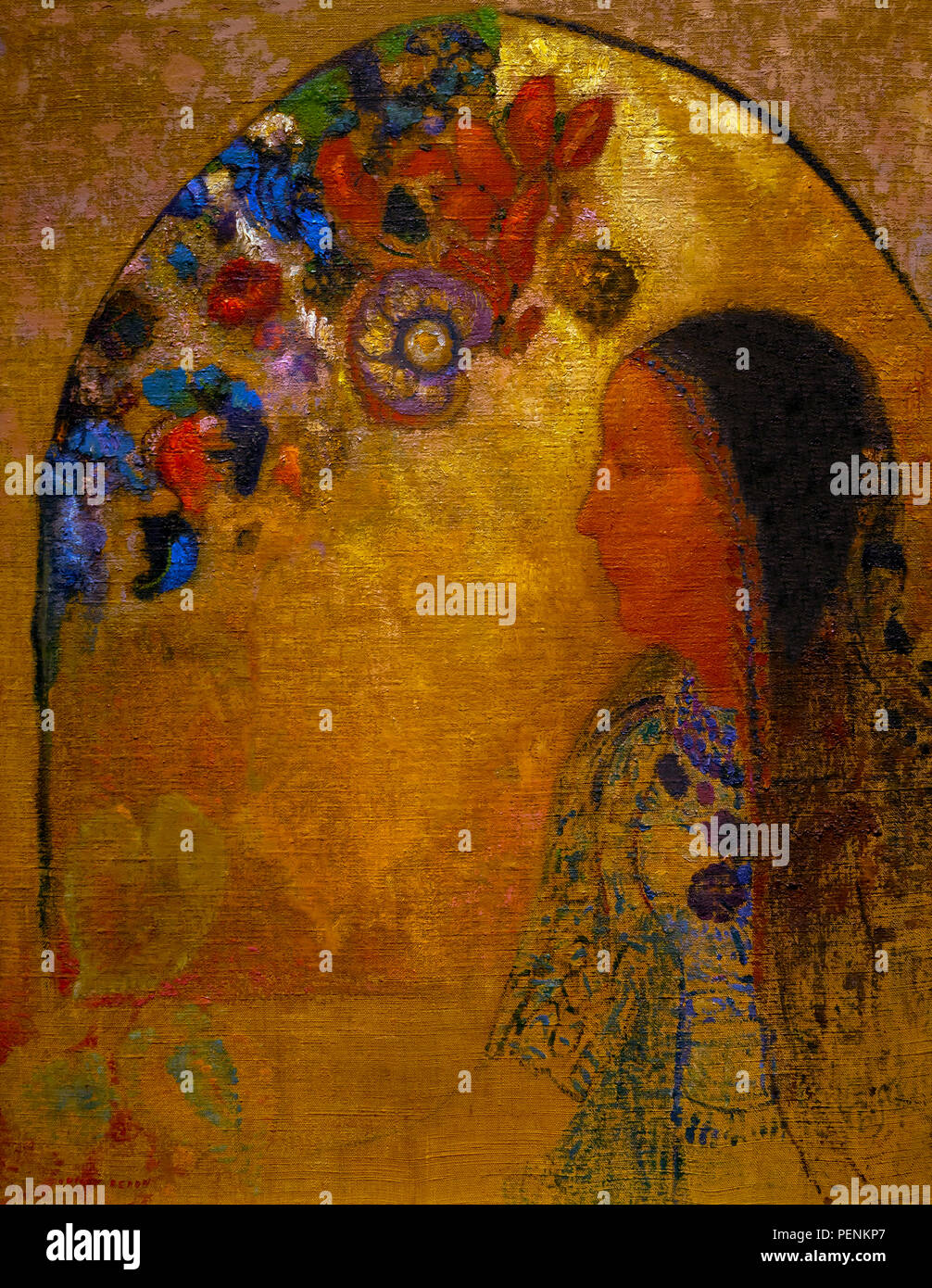 La finestra gotica, Odilon Redon, 1900, Indianapolis Museum of Art, Indianapolis, Indiana, Stati Uniti d'America, America del Nord Foto Stock