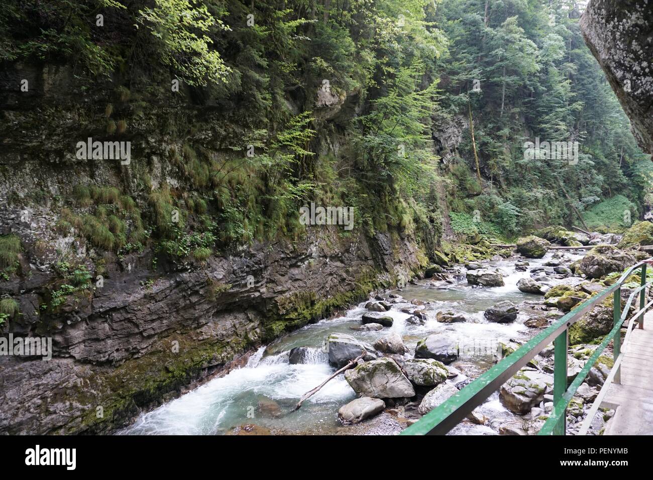 Gita di un giorno al Breitachklamm a Oberstdorf in Germania Foto Stock