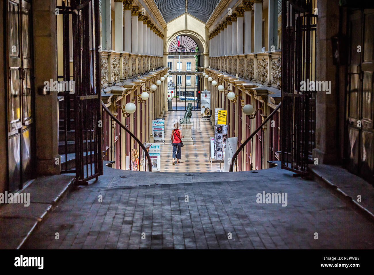 Passaggio coperto, Balthus passaggio, in Autun, Borgogna, Francia prese il 18 giugno 2013 Foto Stock