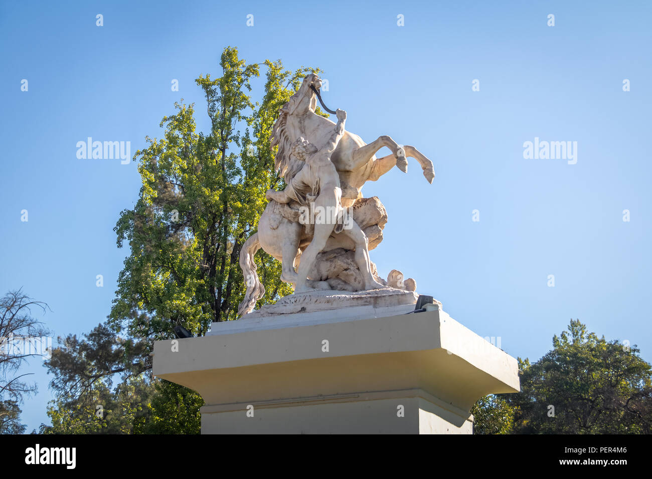 Cavalli di Marly (Caballitos de Marly) scultura a San Martin generale Park - Mendoza, Argentina Foto Stock