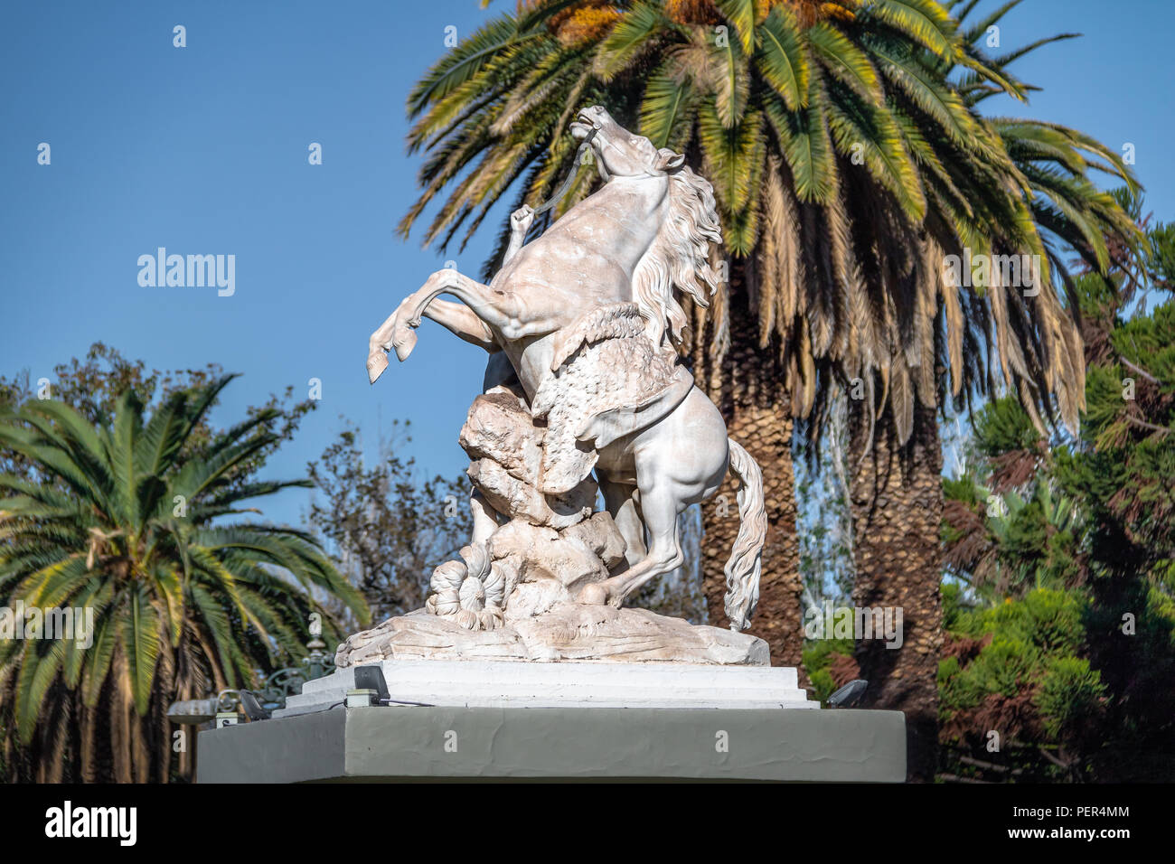 Cavalli di Marly (Caballitos de Marly) scultura a San Martin generale Park - Mendoza, Argentina Foto Stock