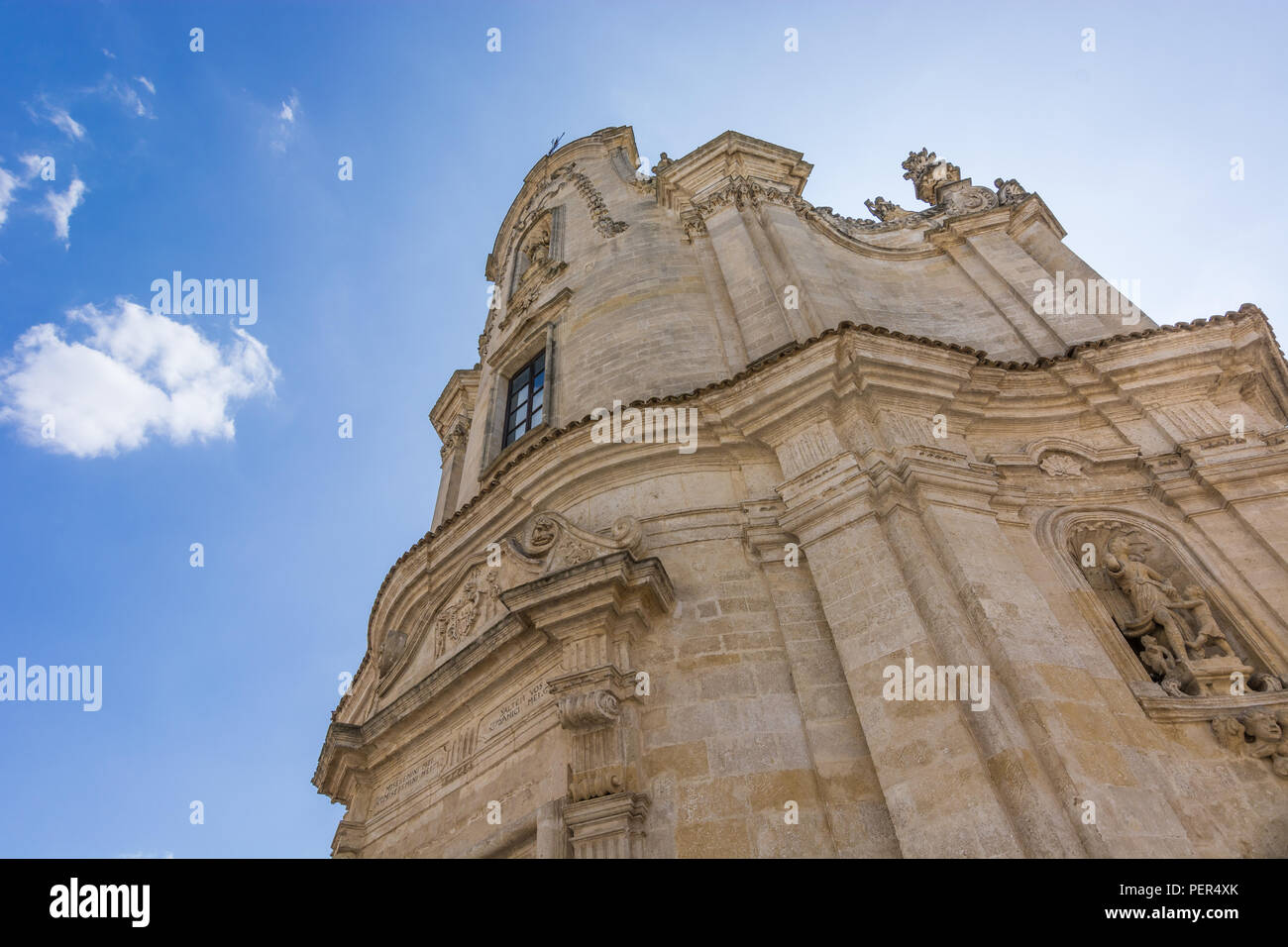 Dettaglio della città di Matera, Basilicata, Italia. Tuff Arcitecture dettaglio. Foto Stock