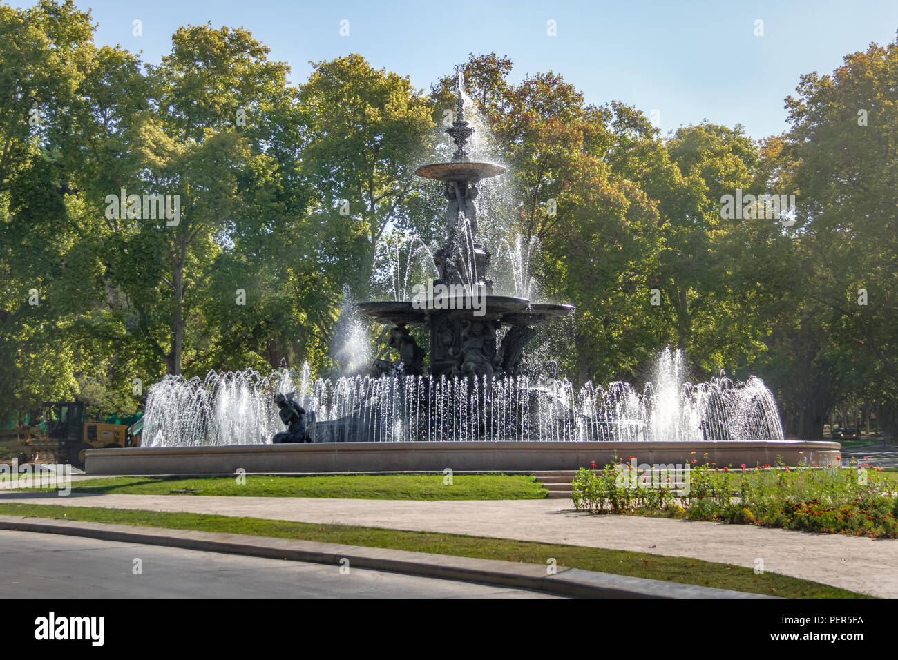 Fontana dei continenti (Fuente de Los Continentes) a San Martin generale Park - Mendoza, Argentina Foto Stock