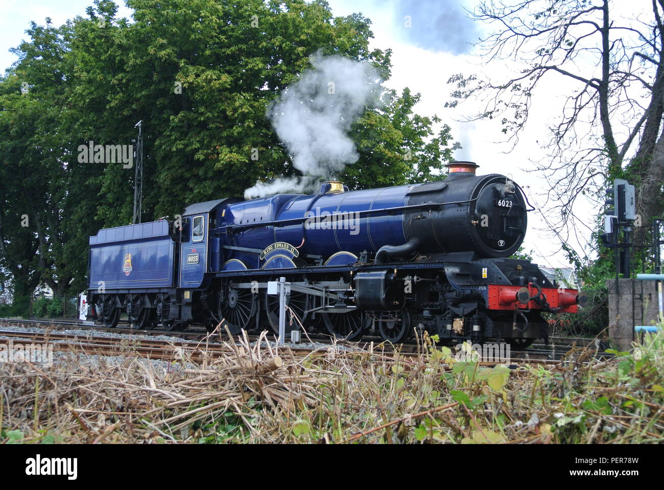 GWR Classe 6000 6023 re Edoardo II a Paignton, Devon, Inghilterra, Regno Unito Foto Stock