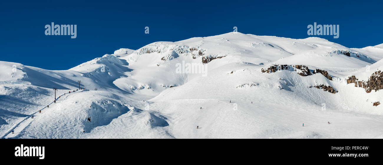 Campi da sci del Monte Ruapehu, Nuova Zelanda. Foto Stock