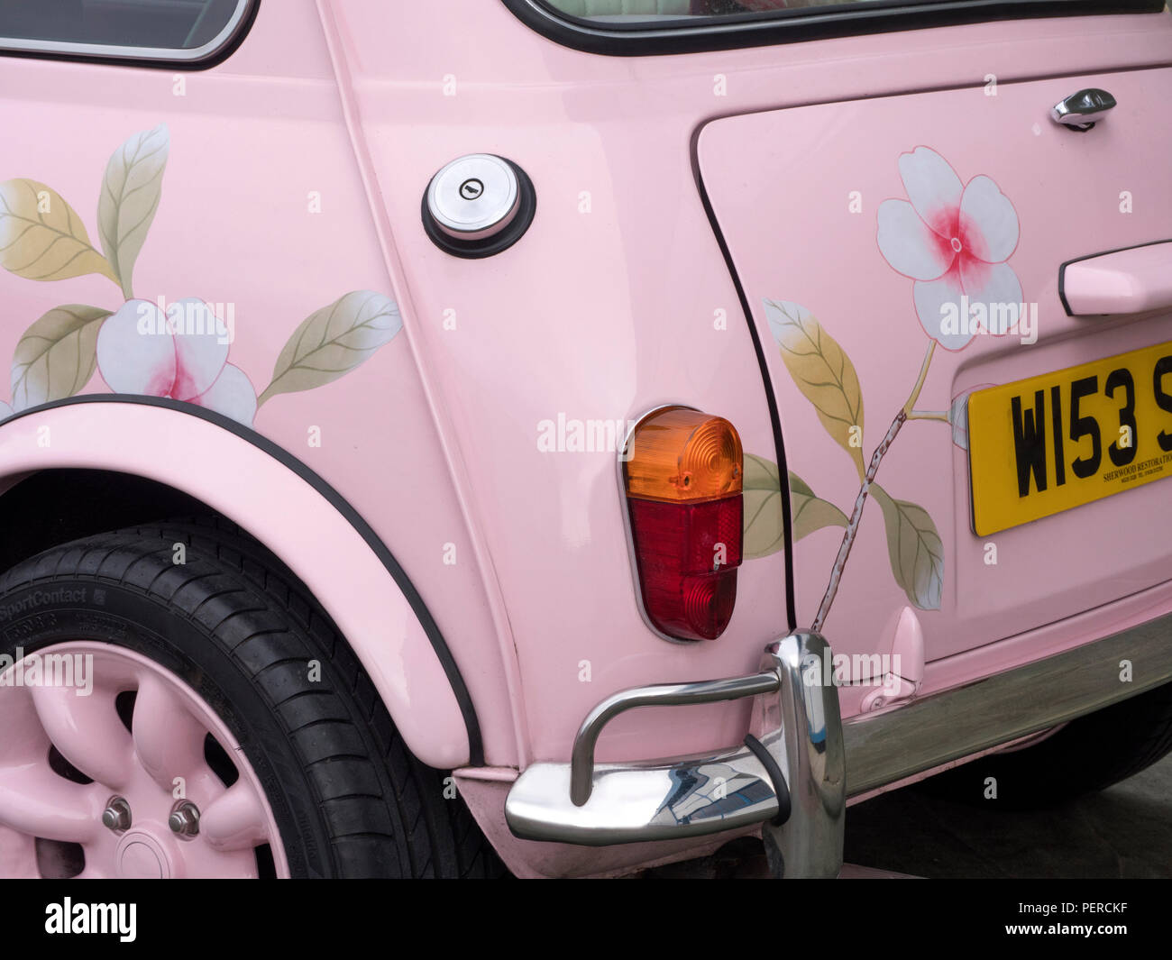 2000 Rover Mini flower verniciato. Foto Stock