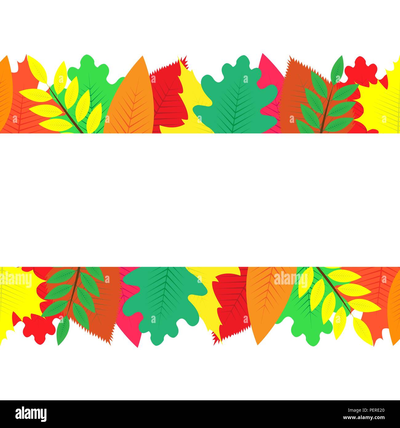 Sfondo decorata con colorate Foglie di autunno Illustrazione Vettoriale