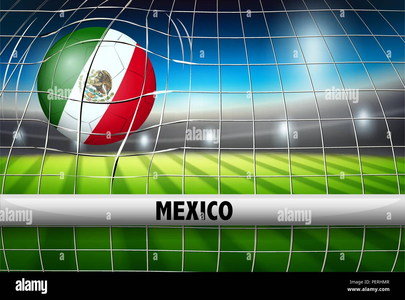 Un Messico football bandiera illustrazione Illustrazione Vettoriale