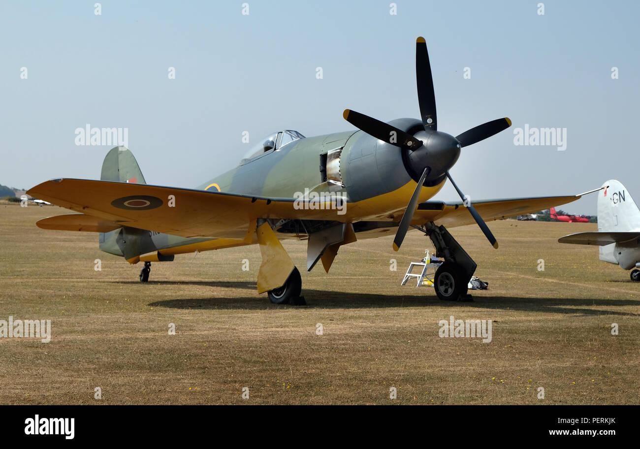 Hawker Sea Fury. British Fighter Aircraft. Ultimo motore a pistoni aeromobili. Foto Stock