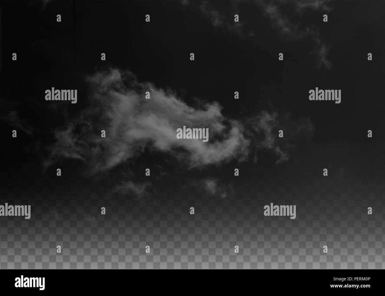 Nebbia o fumo trasparente isolato effetto speciale. Foto Stock