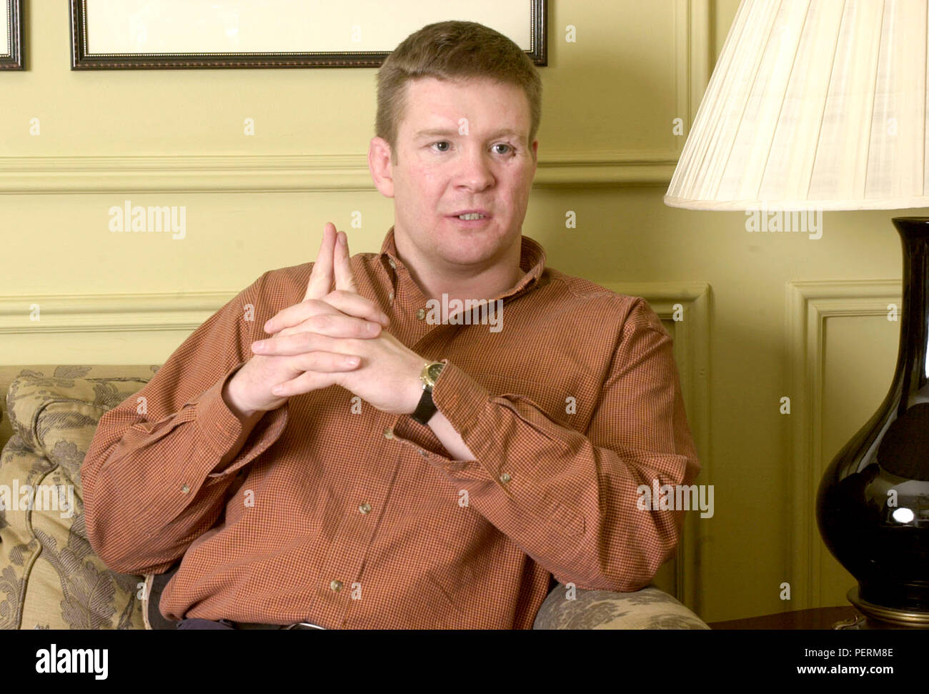 Londra,l'Inghilterra,UK: Marzo 13,2000. TREVOR REES-JONES la guardia del corpo che è sopravvissuto al car crash a Parigi che ha ucciso la Principessa Diana. Parlando di suo bo Foto Stock