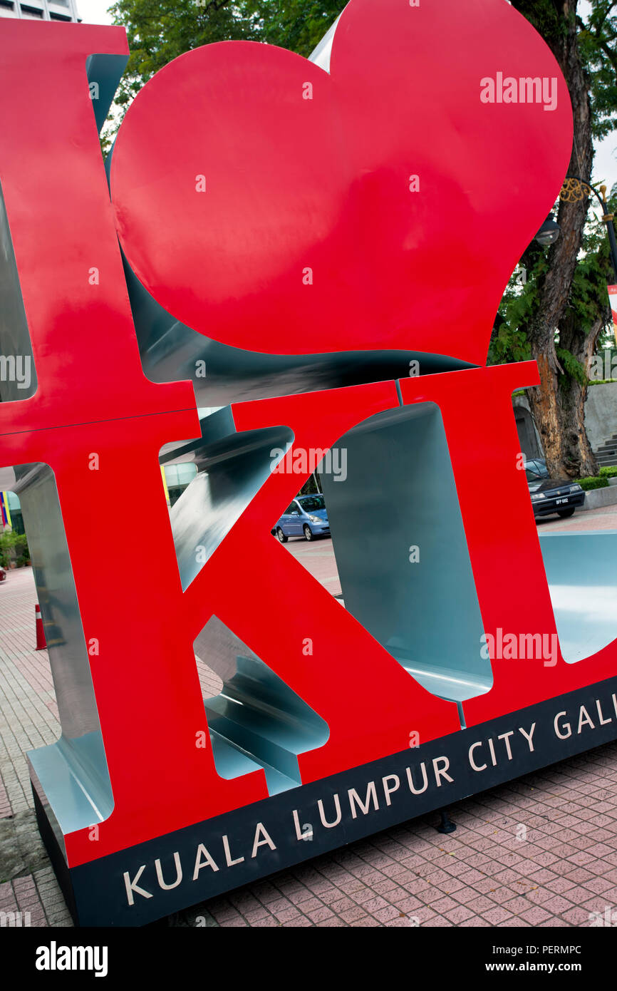 Il Sud Est Asiatico, Malesia Kuala Lumpur, io amo KL accedi Merdeka Square Foto Stock