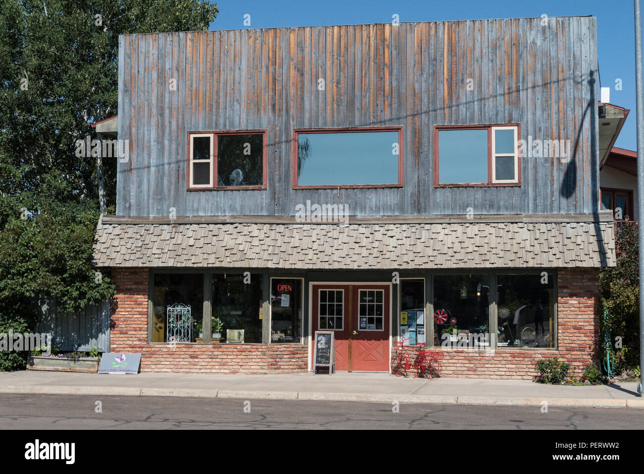 Front Street nel centro storico di Fort Benton, Montana, UA Foto Stock