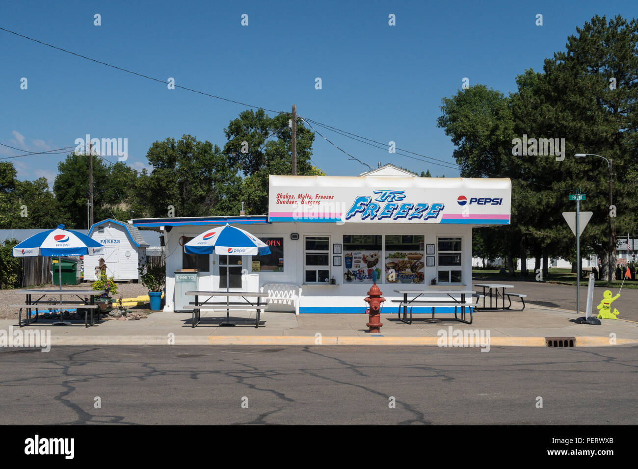 Front Street nel centro storico di Fort Benton, Montana, UA Foto Stock