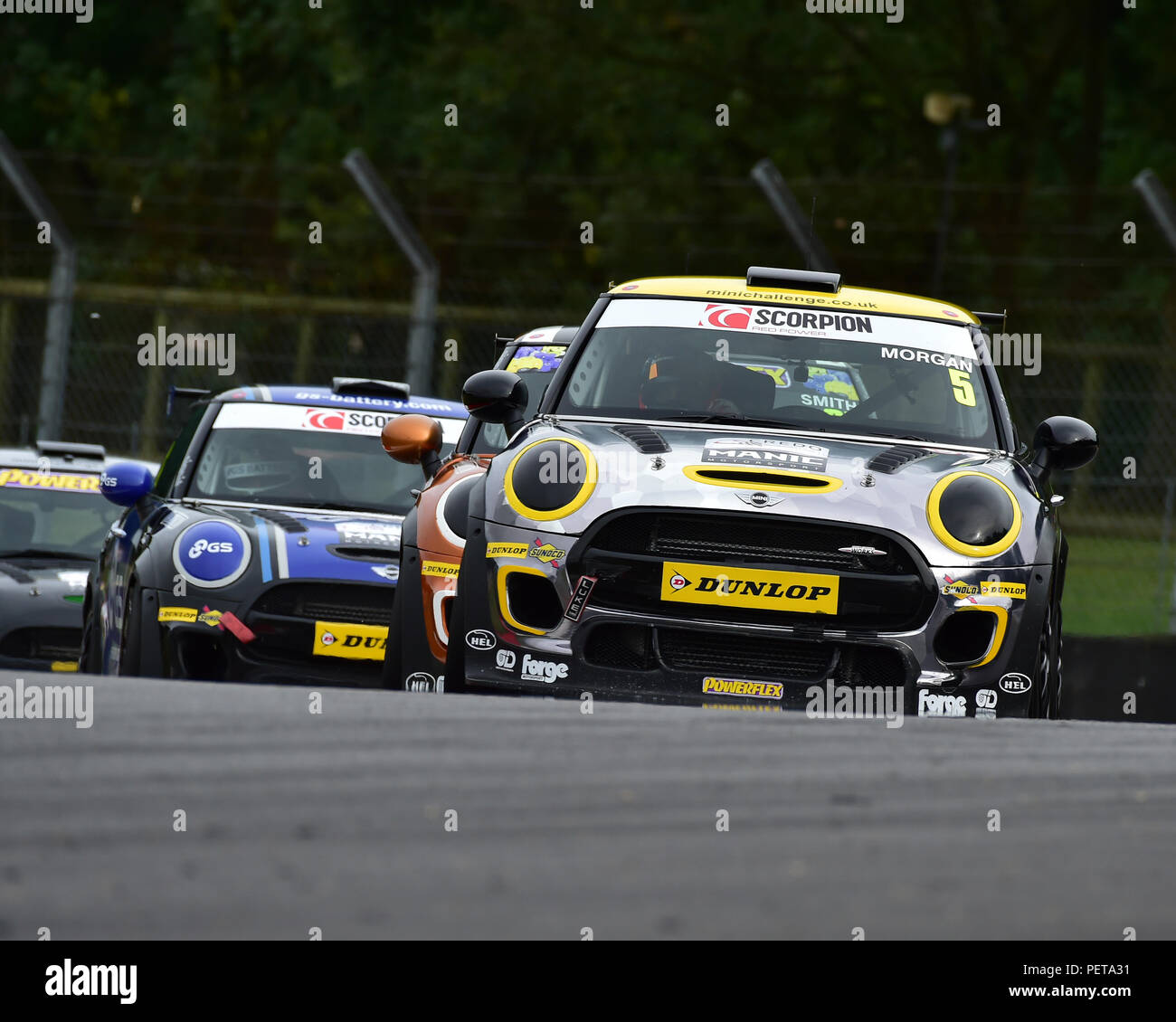 Alex Morgan, Mini F56 JCW, Mini Sfida, DTM gara incontro, Deutsche Tourenwagen Masters, Circuito del Grand Prix, Brands Hatch, Kent, Inghilterra, XI XII Foto Stock