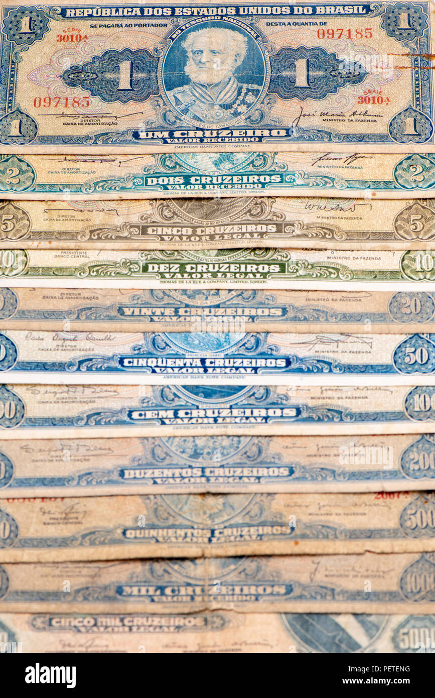 Un sacco di brasiliano paperbank vintage Foto Stock