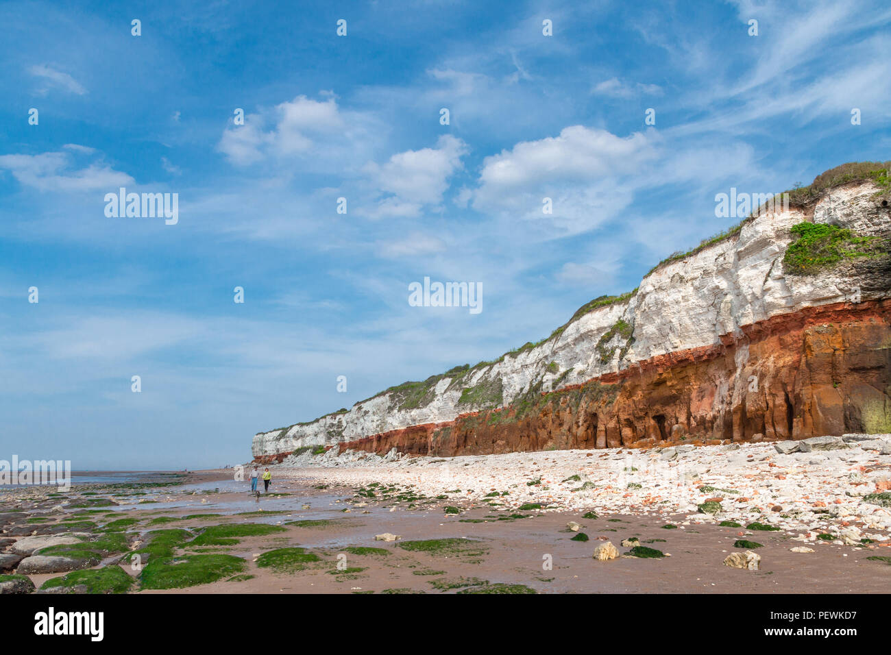 Scogliere eccezionali Hunstanton, Regno Unito. Foto Stock