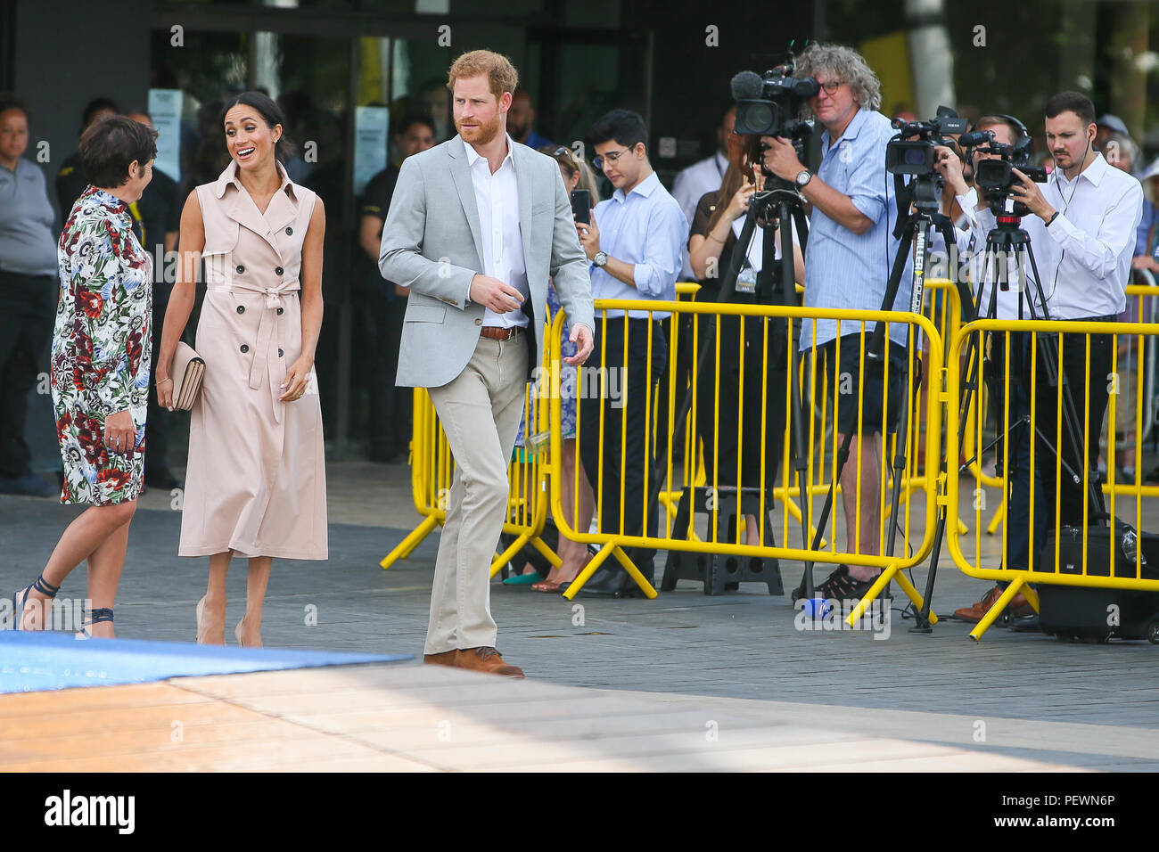 Il Duca e la Duchessa di Sussex Harry e Meghan che arrivano al centro di Southbank a visitare il Nelson Mandela centenario mostra - Londra dotata di: la duchessa di Sussex Meghan, duca di Sussex Harry dove: Londra, Regno Unito quando: 17 lug 2018 Credit: WENN.com Foto Stock