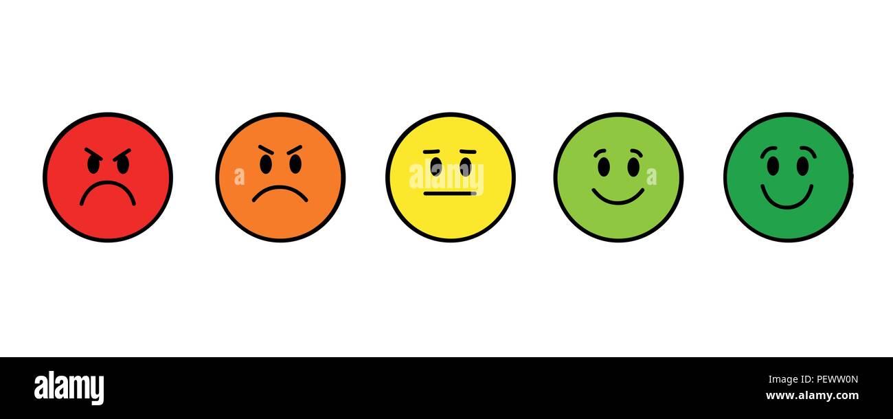 Rating smile rosso al verde round illustrazione vettoriale EPS10 Illustrazione Vettoriale