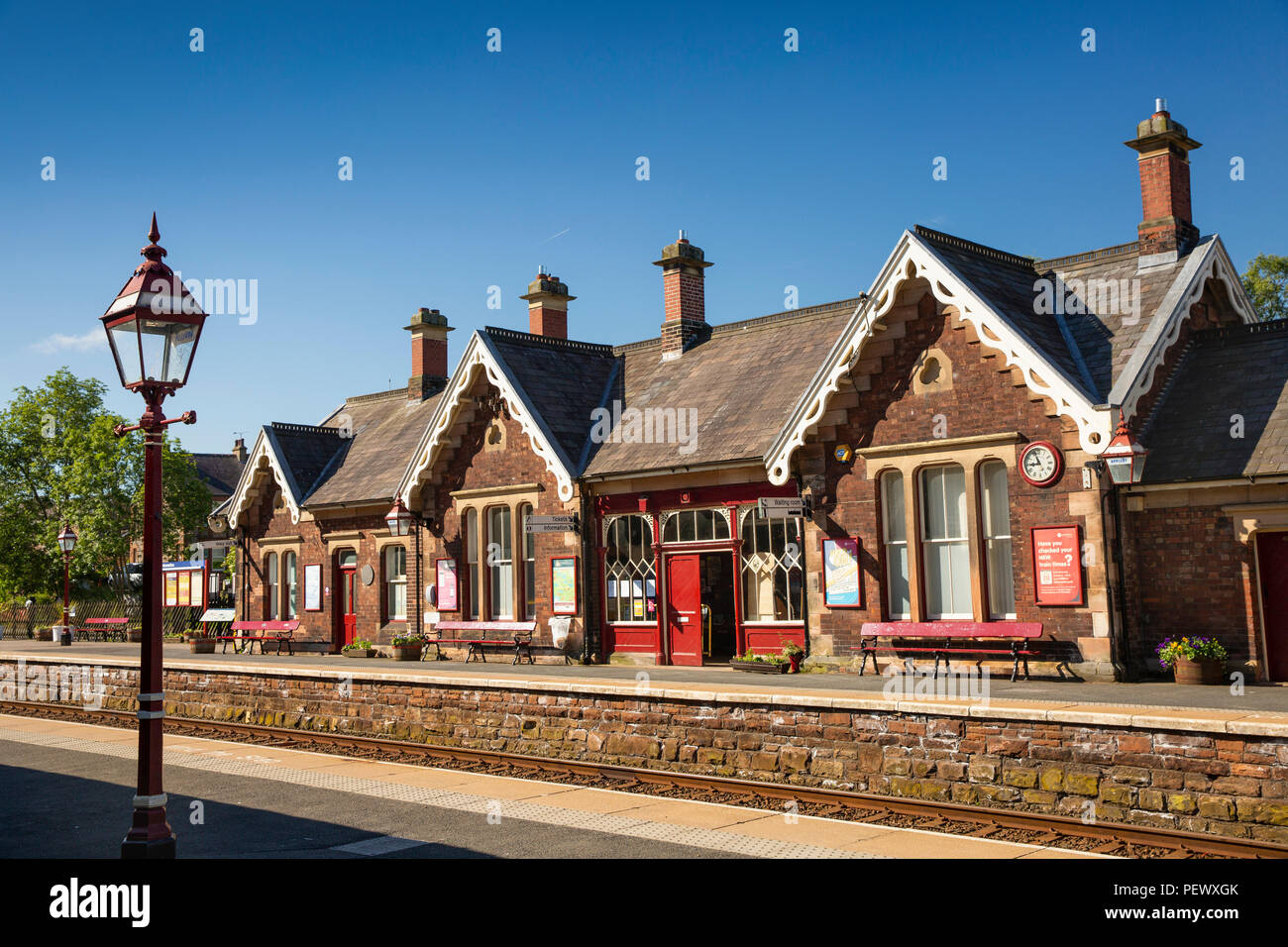 Regno Unito, Cumbria, Eden Valley, Appleby Station su accontentarsi di linea di Carlisle Foto Stock