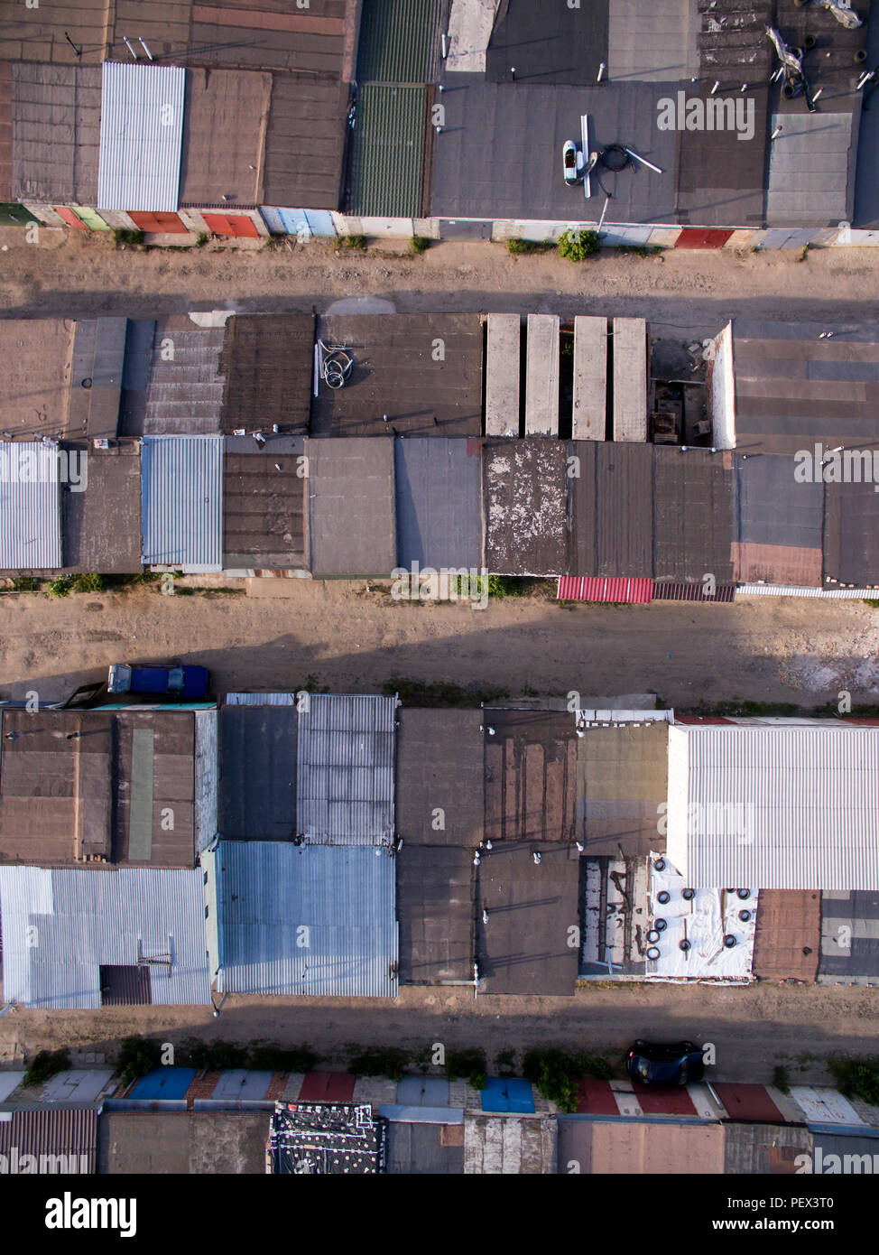 Il tetto del garage, vista dall'alto Foto Stock
