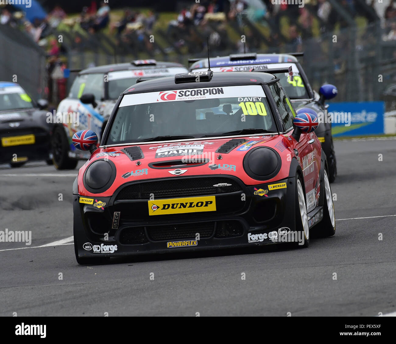 Lawrence Davey, Mini F56 JCW, Mini Sfida, DTM gara incontro, Deutsche Tourenwagen Masters, Circuito del Grand Prix, Brands Hatch, Kent, Inghilterra, XI 12 Foto Stock