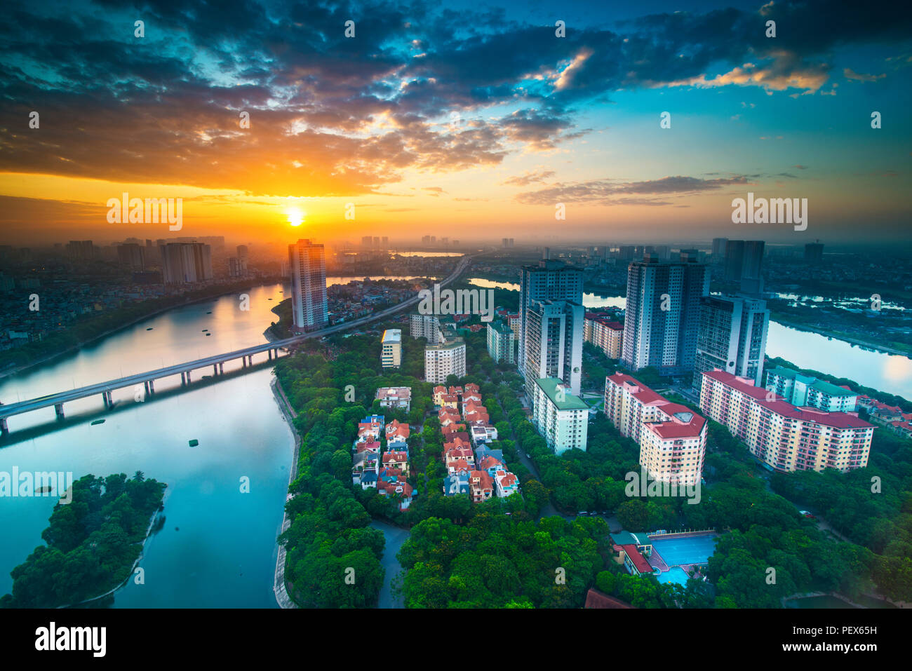 Paesaggio urbano di Hanoi Foto Stock