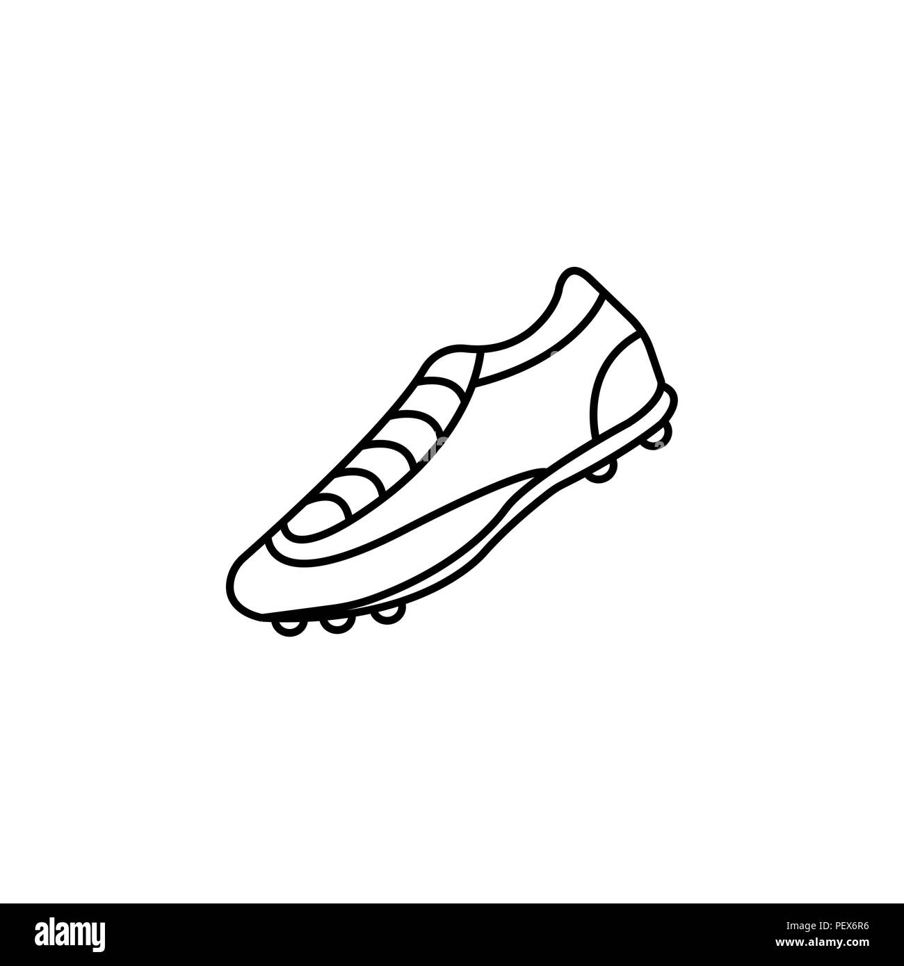 Scarpe da calcio etichetta - illustrazione vettoriale nero su sfondo bianco Illustrazione Vettoriale
