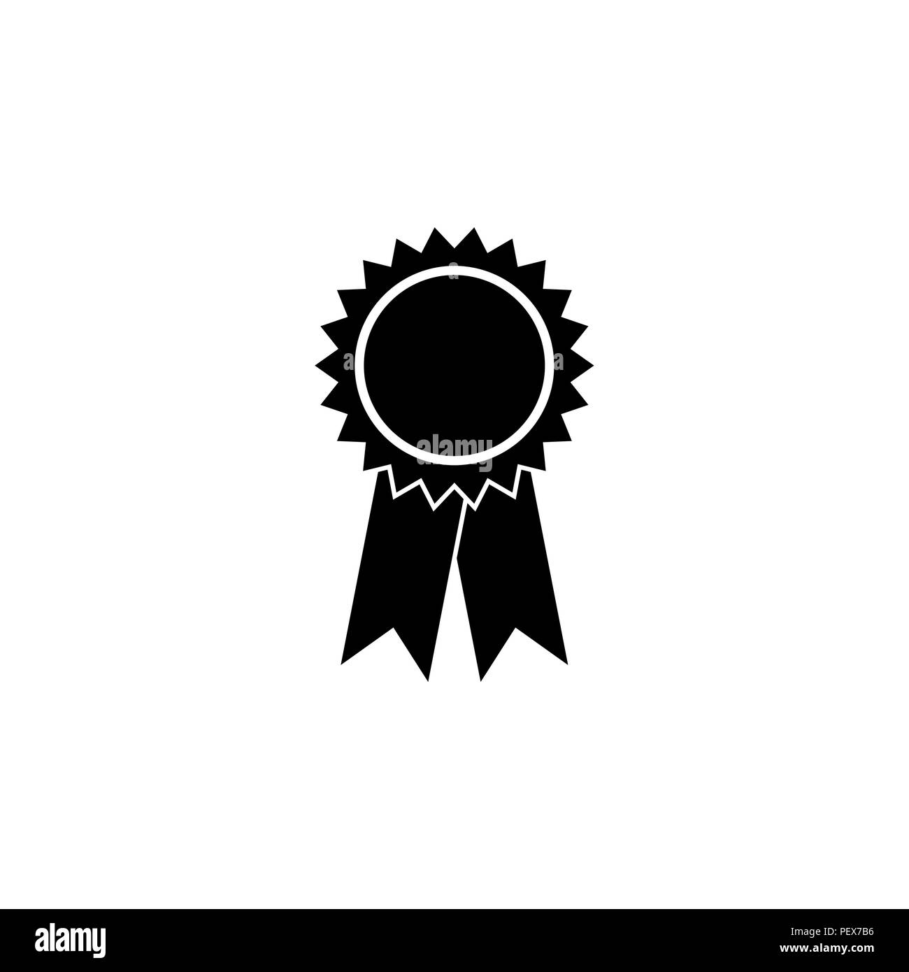 Icona del premio. illustrazione vettoriale nero su sfondo bianco Illustrazione Vettoriale