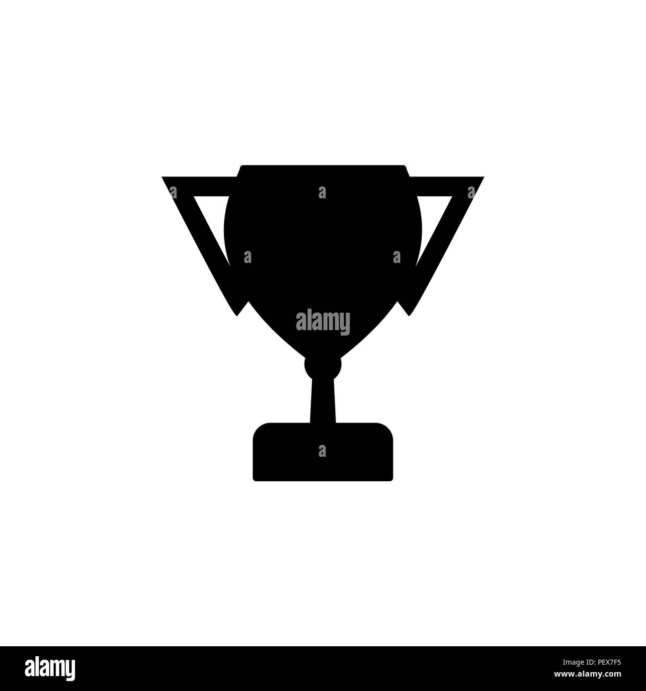 Vincitore del vettore icona cup nero su sfondo bianco Illustrazione Vettoriale