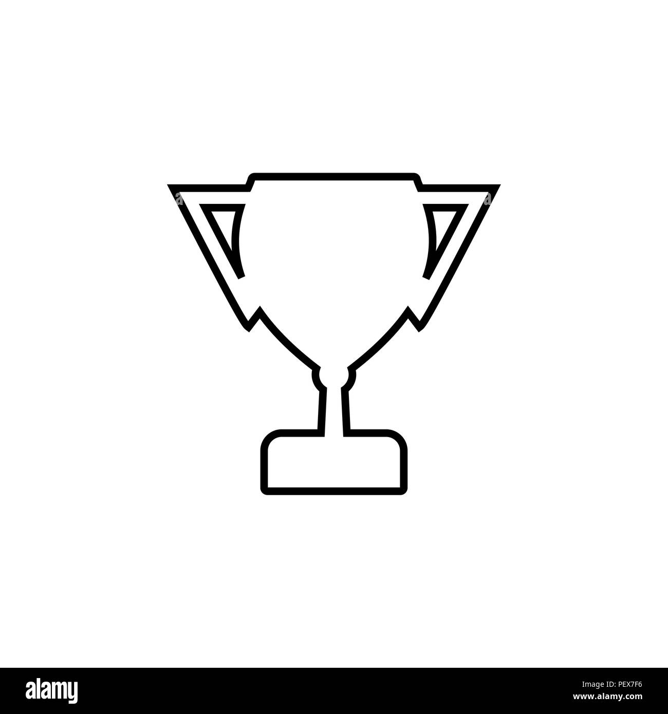 Vettore di coppa del vincitore Icona linea nero su sfondo bianco Illustrazione Vettoriale
