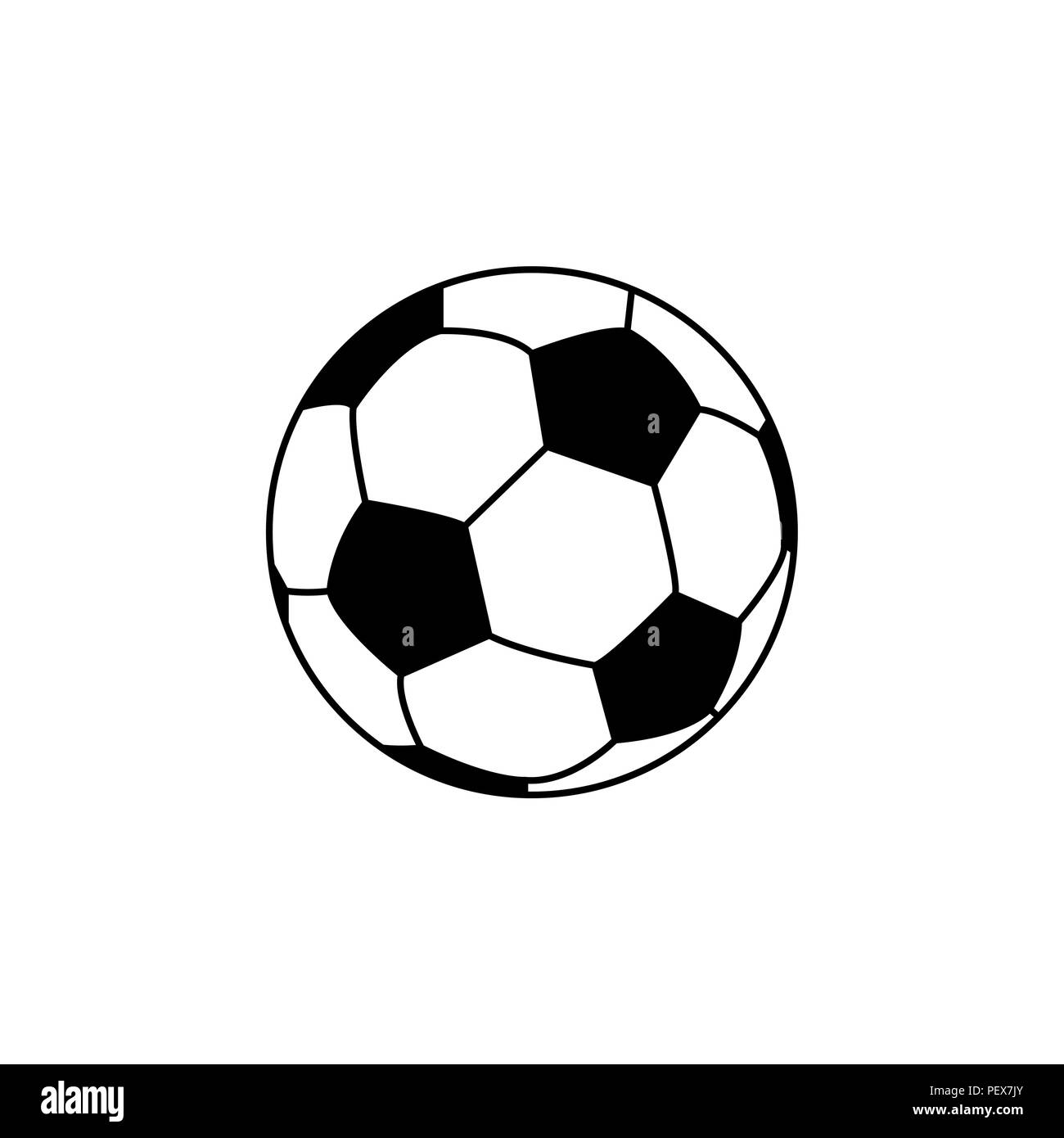 Il calcio (calcio) sfera icona. illustrazione vettoriale nero su sfondo bianco Illustrazione Vettoriale