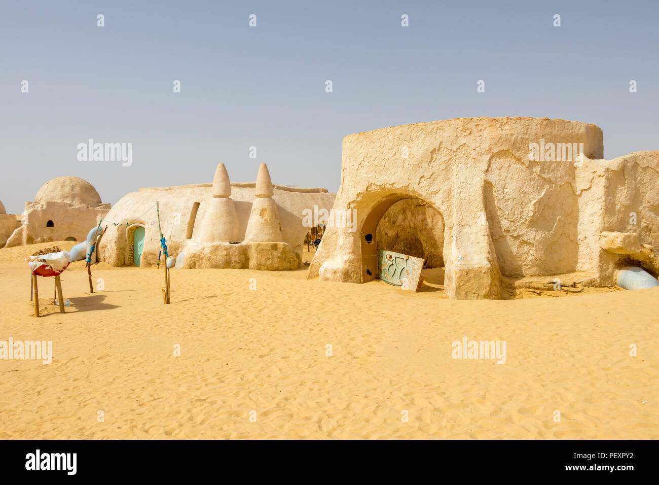 Star Wars ubicazione in Tunisia movie set 1977, Tozeur sahara Africa Foto Stock