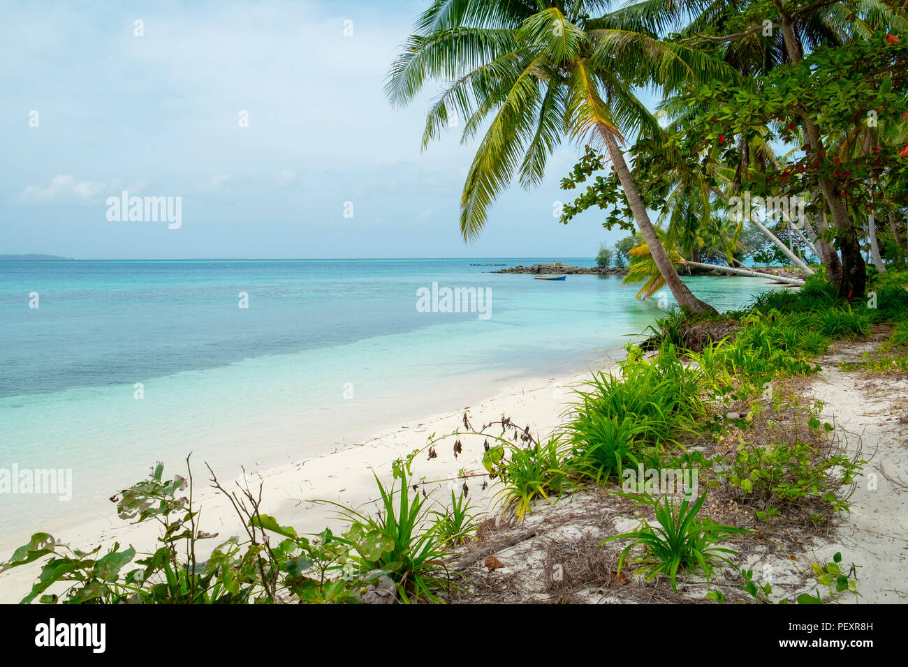 Un appartato e materie paradiso nel sud della provincia di Palawan. Foto Stock