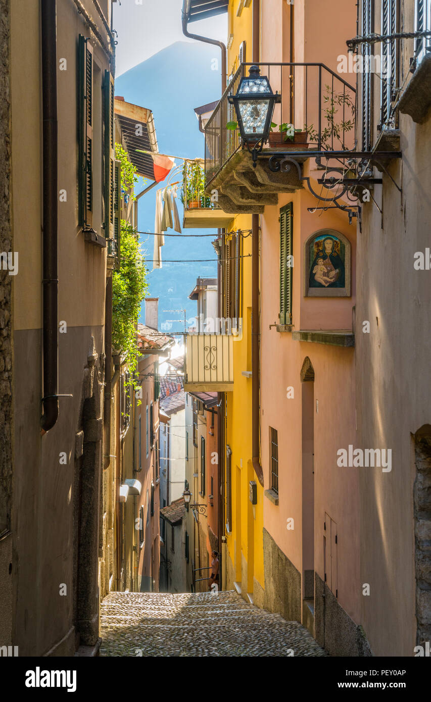 Vista panoramica a Bellagio in un pomeriggio d'estate. Il lago di Como, Lombardia, Italia. Foto Stock