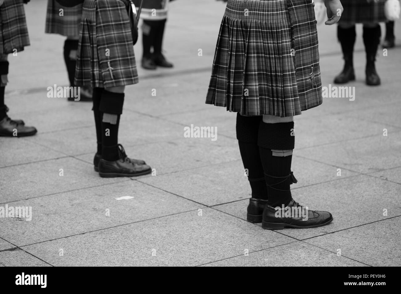 Tradizionale Scozzese pipe band Foto Stock