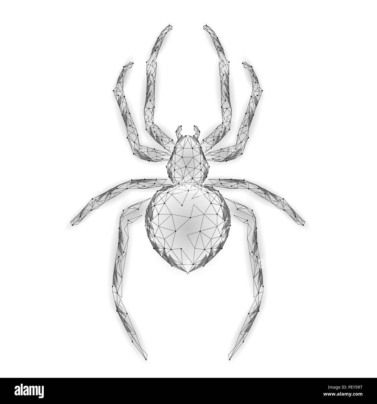 Bassa poli spider attacco hacker pericolo. Sicurezza Web dati virus antivirus sicurezza concetto. Poligonale design moderno concetto di affari. La criminalità informatica web bug insetto tecnologia illustrazione vettoriale Illustrazione Vettoriale